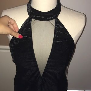 Black Velvet Body Con Dress